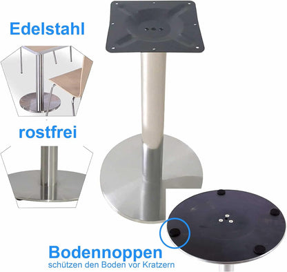 ONPIRA base round stainless steel table frame bistro table base floor plate Ø45cm
