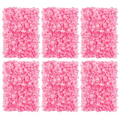 Artificial flower wall art decoration: Blosmon 6 pieces pink flower arrangements flower wall hydrangeas fake silk flower arrangement for wedding balcony garden living room table wall decoration