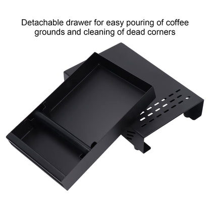 Coffee Knock Box, Modern Stainless Steel Thickened Espresso Knock Box, Space-Saving Removable Drawer, Coffee Grounds Bin with Detachable, Shock-Absorbing Knock Bar and Non-Slip (Black)
