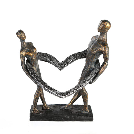 Casablanca - Decorative sculpture figure Connected - made of poly bronze-colored couple H 31 cm