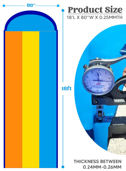 Sloosh 18ft/548cm Triple Lane Slide with 3 Bodyboards, Lawn Water Slide with Sprinkler for Kids and Adults, Outdoor Water Toy for Summer Fun.