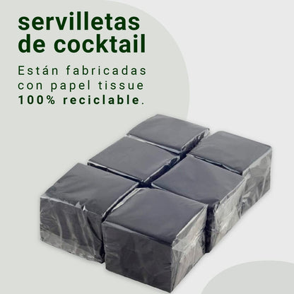 Hostelnovo - 600 black table napkins, disposable paper - micro quilted paper - 10 x 10 cm (folded) and 20 x 20 cm (unfolded) - Ideal for catering, bars, and parties.
