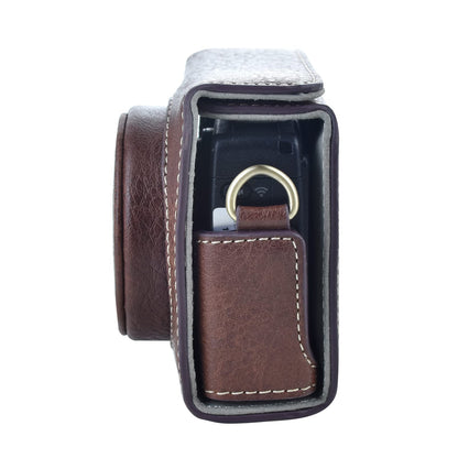 kinokoo Protective Case for GR 3/GR III/GR III X PU Leather Camera Bag for GR III/GR III X Case with Shoulder Strap - Coffee