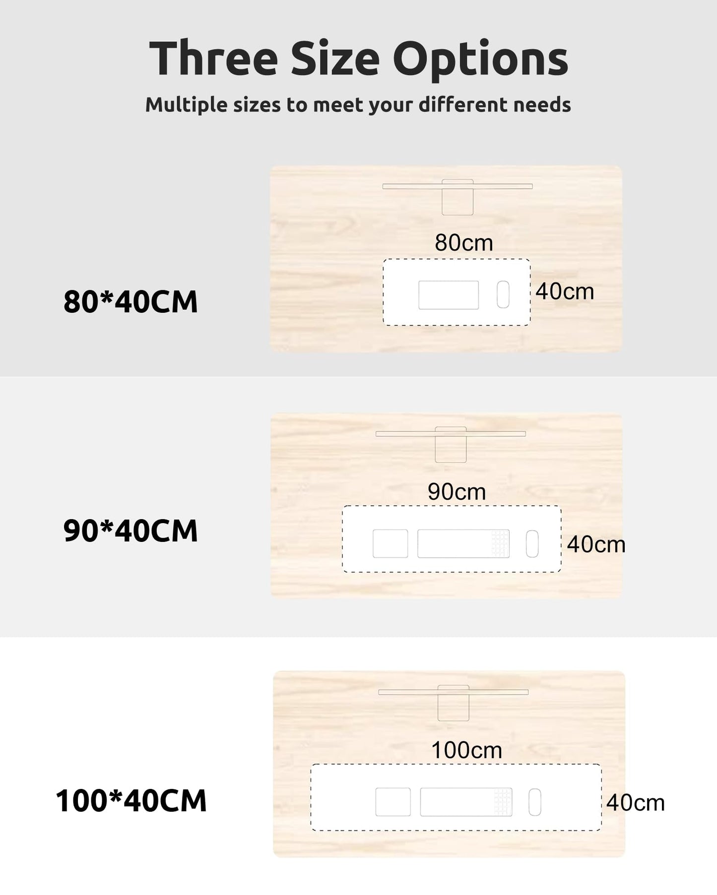 YSAGi Desk Pad Felt, 100x40cm Non-Slip Desk Mat, Large Mouse Pad Keyboard Mat Desk Accessory for Office & Home Office, Black