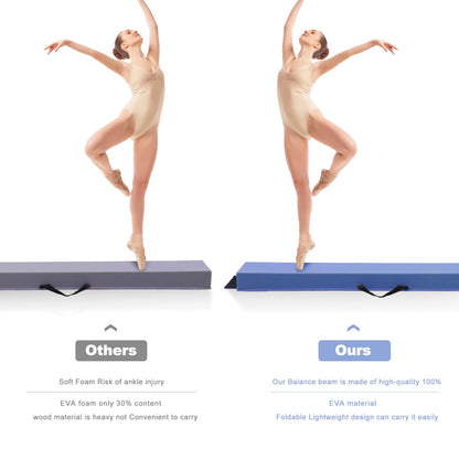 SportBob folding balance beam for kids, 300cm PU leather gymnastics beam for home use. Perfect for balance beam training, fitness, and gymnastics.