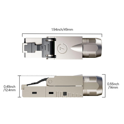 FGB 10 Gbps RJ45 CAT7 network plug Lan plug LSA shielded RJ45 plug tool-free for installation cable 600MHz for patch cables installation cables CAT7 CAT6A, 4 pieces