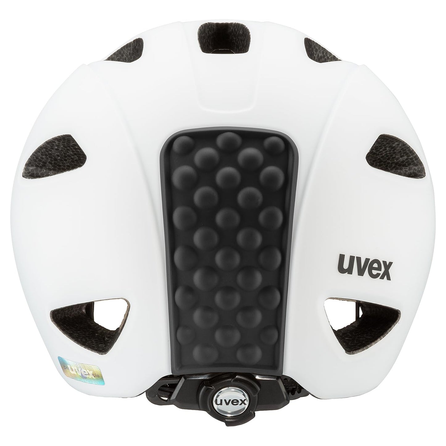 uvex oyo - lightweight bike helmet for kids - custom size adjustment - expandable with LED light - white - black matte - 50-54 cm