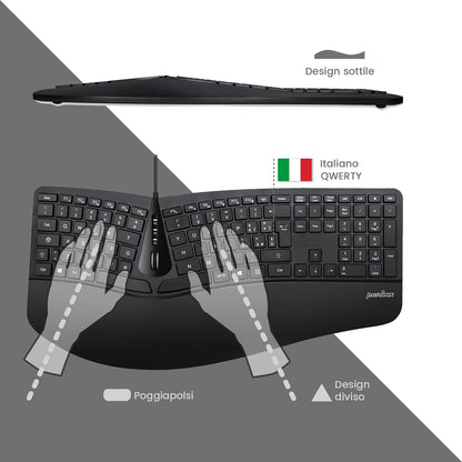 Perixx Periduo, set, ergonomic keyboard with vertical mouse.