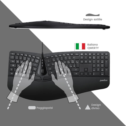 Perixx Periduo, set, ergonomic keyboard with vertical mouse.