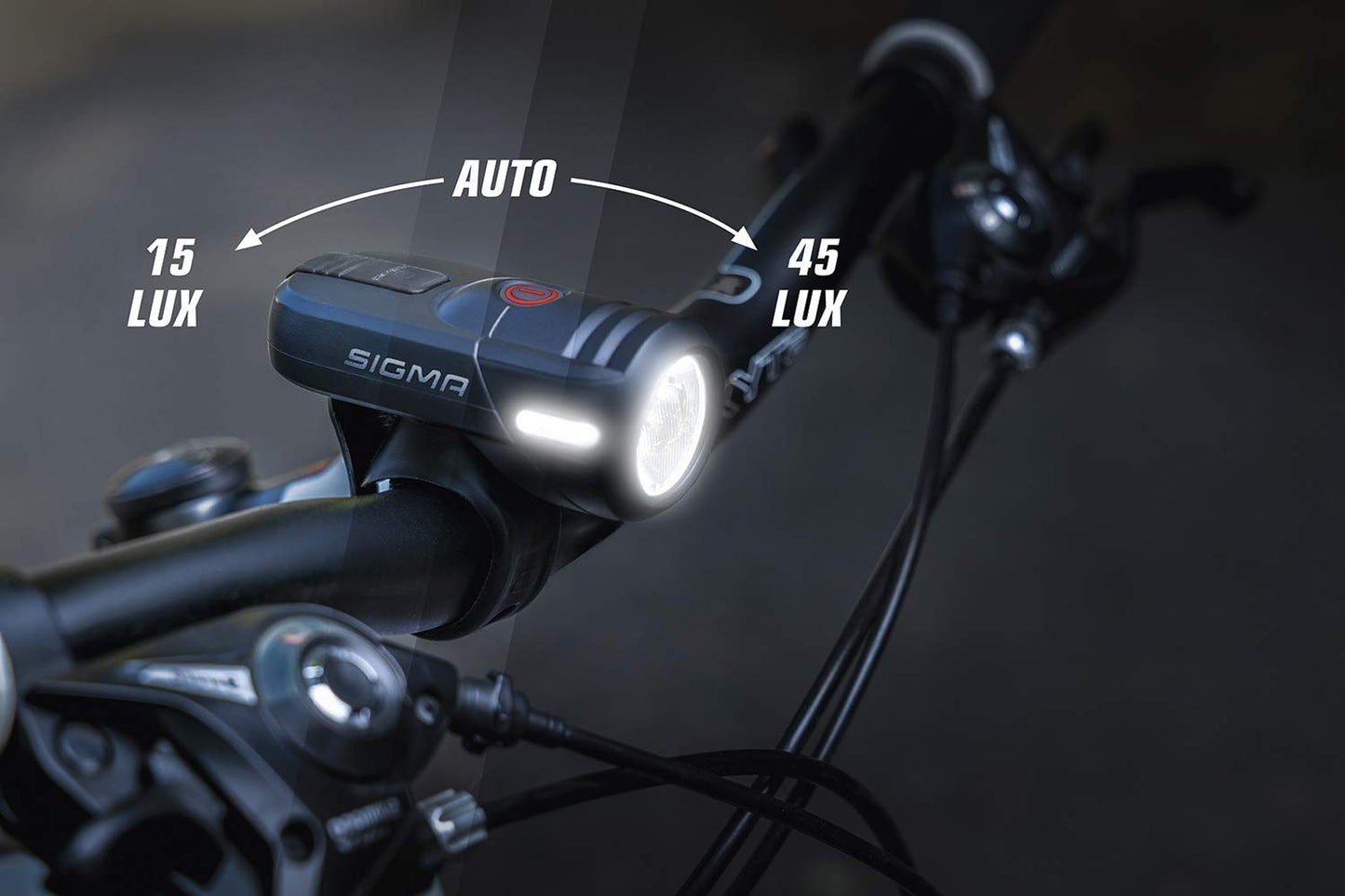 SIGMA LED bike light set Aura45/Nugget II with 45/15 lux | Rechargeable & splash-proof | Tool-free installation | 6-21h battery life | Front and rear bike lights LED set.