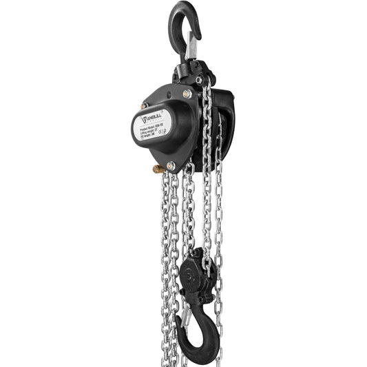 Anbull Chain Hoist, 2000kg load capacity, 5.8m lifting height, fully galvanized chain, no oil stains and rust-proof, product weight 17.5kg.