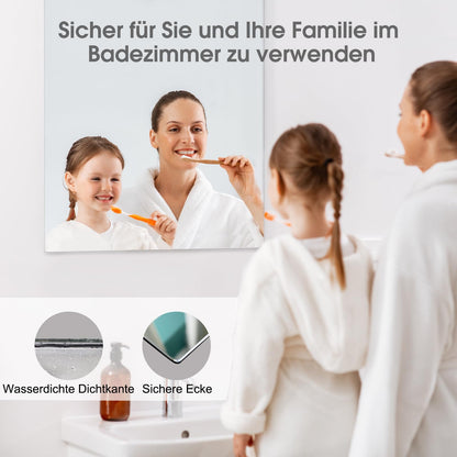 Infrared heating mirror with thermostat 450 watts - Infrared mirror heating - Infrared wall heater with remote control - Electric heating panel radiator - Bathroom mirror 80x60 CM bathroom mirror