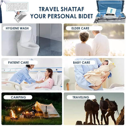 Zooma Travel Bidet Electric, 2.3L Portable Bidet, Electric Bidet Handheld Sprayer for Outdoor Toilet, Camping Bottle Spray Bottle Perineal Bottle for Women Men Children.