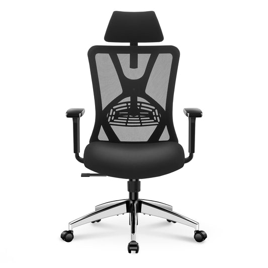 Ticova Office Chair, Ergonomic Desk Chair, High Back Ergonomic Chair with Adjustable Lumbar Support, Headrest & 3D Armrest - 130° Swivel Computer Chair.