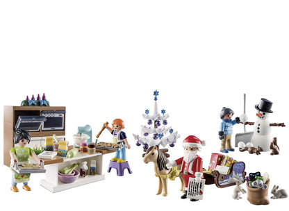 PLAYMOBIL Christmas 71088 Advent Calendar for kids: Christmas baking with cookie cutters, incl. toy bakery, toy for kids aged 4 and up.