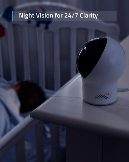 eufy Security baby monitor, additional SpaceView baby monitor camera, video baby monitor, 720p HD, easy installation, smart night vision, strong battery life, ideal for moms & young families.