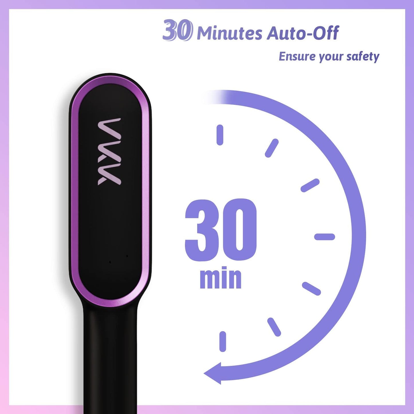 Hair straightening brush, VKK straightening brush with 25s fast heating, 5 temp settings & scald protection, smoothing brush with iron and built-in comb, professional hair tool for styling...