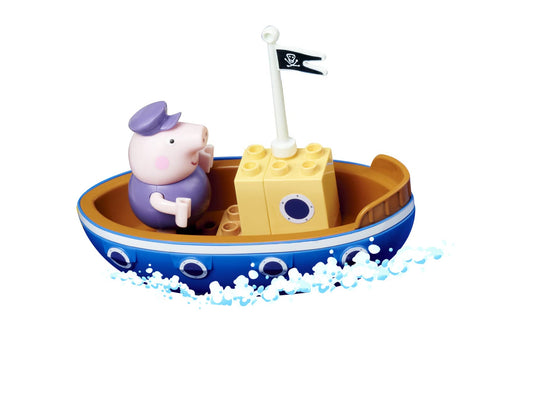 BIG-Waterplay - Peppa Pig Holiday - Outdoor water toy with large water slide, BIG-Bloxx building blocks, hand crank & Peppa Pig figures, for children ages 3-7.