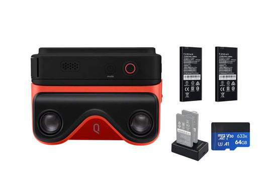KanDao QooCam EGO 3D Camera - 24MP Photos, 4K 60FPS Videos Viewer-Integrated 3D Stereoscopic Camera. Compatible with VR Headsets, AR Glasses, and Projectors. Black Charging Kit.