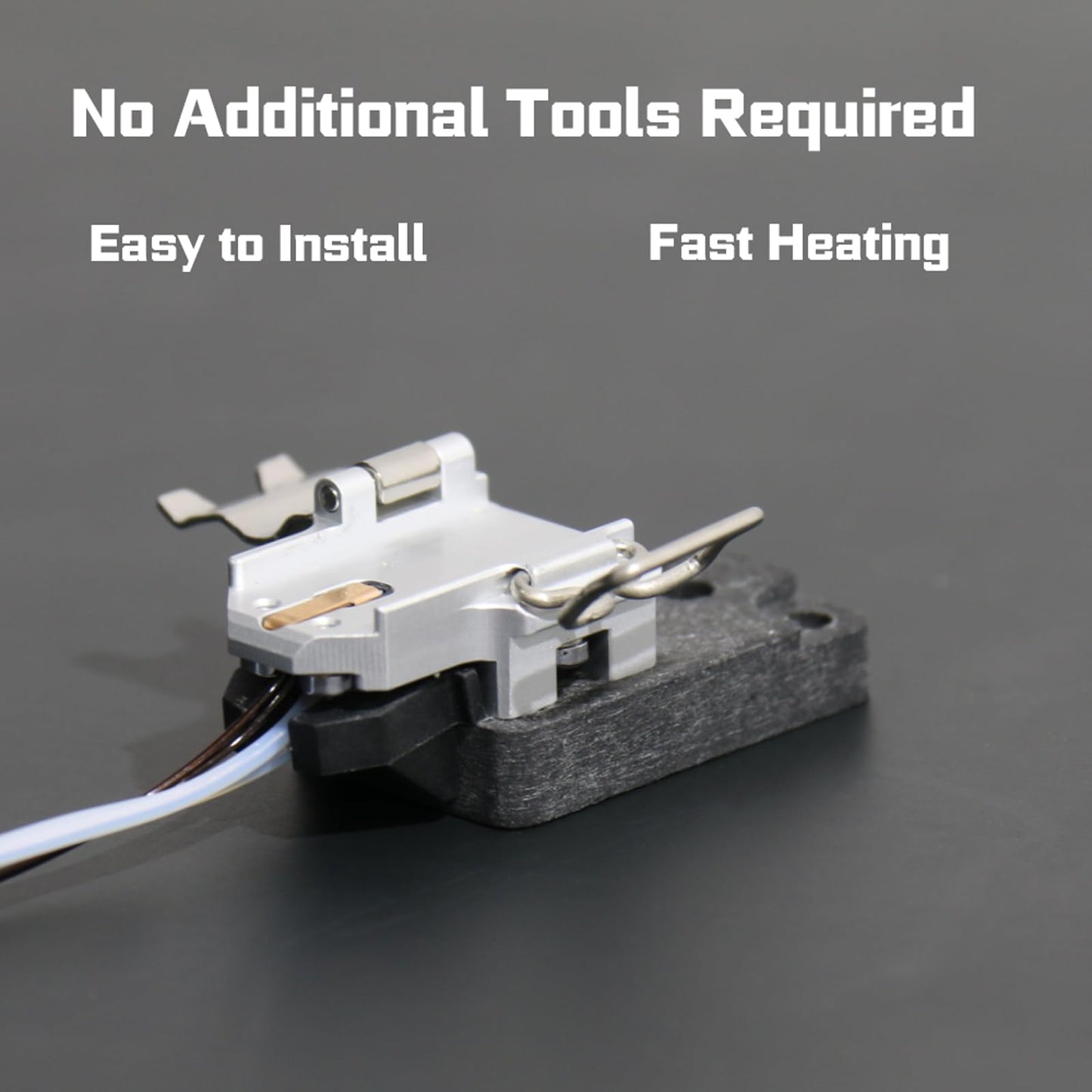 Hotend heating assembly for BambuLab A1/A1mini (not original), simple installation, rapid heating. Quick clamping mechanism secures heater block and heating base without tools.