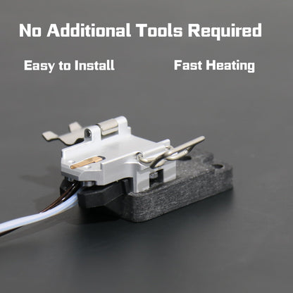 Hotend heating assembly for BambuLab A1/A1mini (not original), simple installation, rapid heating. Quick clamping mechanism secures heater block and heating base without tools.