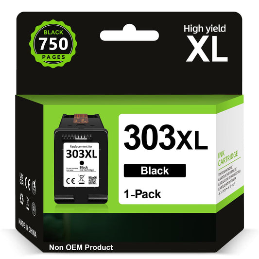303XL printer cartridges in black - 750+ pages, compatible with original HP 303 Black 303 printer cartridges, 303 XL for Envy Photo 7134 7830 6232 6230 7130 6220 6234 7100 7155 7800 7834 7855 Tango X