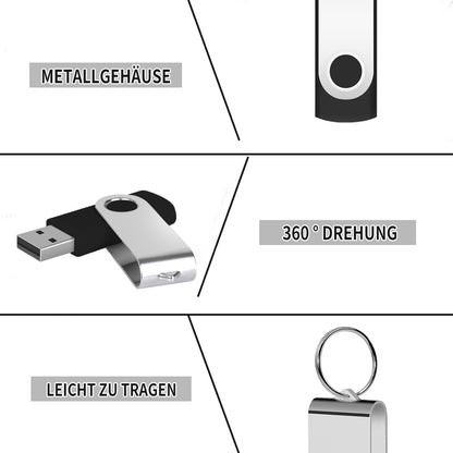 USB Sticks 8GB 10 Pack, AreTop USB 2.0 8GB 10 Pack 360 Degree USB Stick High Speed Data Storage Memory Stick (Black)