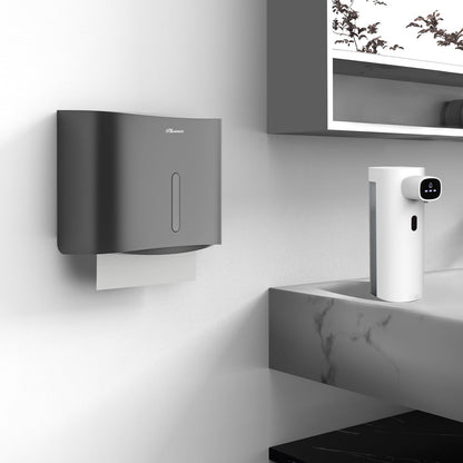 PLUSSEN paper towel dispenser, bathroom towel dispenser, wall-mounted, Z-fold napkins and divided towel dispenser, holds up to 200 sheets (6015SL).