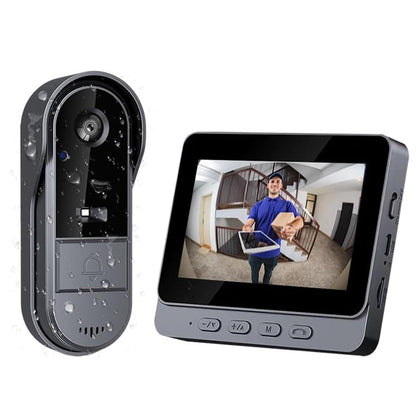 Zeerkeer Wireless Video Doorbell, 1080P Doorbell with Camera, 4.3" Screen Video Doorbell with Intercom, Night Vision Wireless Video Intercom, 170° Wide Angle Lens