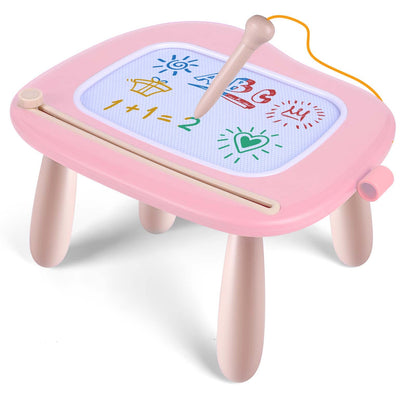 Smasiagon kids' toy for ages 1 and up, magnetic drawing board in colorful design with 4 legs, perfect gift for 1 2 3 year old girls and boys (pink)