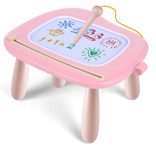 Smasiagon kids' toy for ages 1 and up, magnetic drawing board in colorful design with 4 legs, perfect gift for 1 2 3 year old girls and boys (pink)