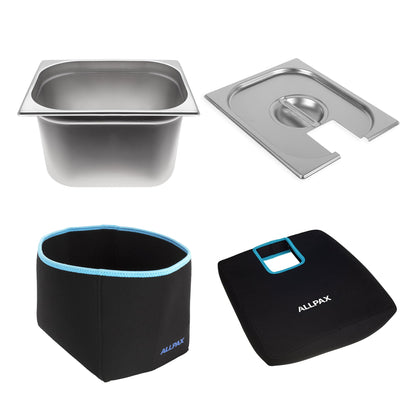Allpax Sous Vide Insulation Kit GN 1/2: GN 1/2 container (200mm) with insulation + GN 1/2 lid with cutout including insulation.