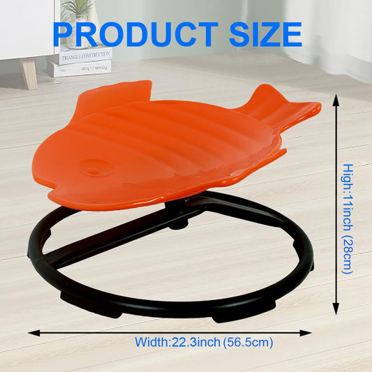 E-Solem Carousel Autism Kids Spinning Chair, Sensory Spinning Chair Training Physical Coordination and Balance, Balance Chair for Kids, Non-Slip Metal Base (Orange)