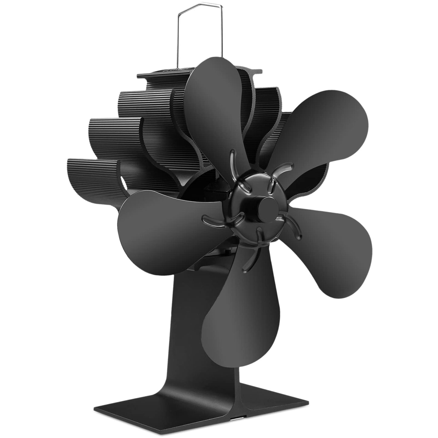 5 sheets Heat Powered Stove Fan - PYBBO Non-Electric Silent Fireplace Fan circulates warm air for gas/pellet/wood stoves