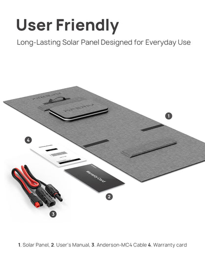 AFERIY Foldable Solar Panel 100W Solar Module Specifically Designed for Portable Power Station and Outdoor Solar Generator High-Performance Battery for Camping Garden Laptop
