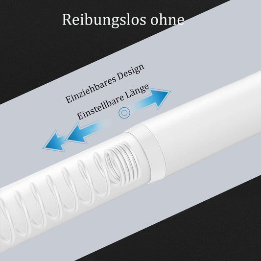 GOLDION Curtain Rod Multifunctional Telescopic Rod No Drilling 115-365cm Matte White Extendable Clamp Curtain Rod - Extra Long Telescopic Rod - for Room Divider, Curtain, and Balcony