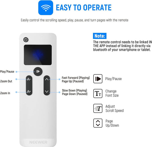 NEEWER X12 Teleprompter made of aluminum alloy with RT-110 remote control and app control, compatible with iPad, iOS/Android tablet, smartphone, DSLR camera, complete metal construction with carrying case.