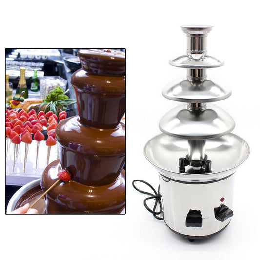 4-tier chocolate fountain 170 watt chocolate fountain Maximum capacity of 1kg chocolate Stainless steel with warming function