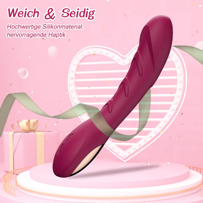 Silicone G-spot Vibrator Sex Toy Vibrator for her Clitoris quiet, Realistic Dildo Anal Vibrator for You Women and Couples with 12 Vibration Modes (Red Wine)
