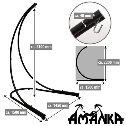 AMANKA Up to 150kg: 210cm Hanging Chair Stand Outdoor - XL Stand for Hanging Chair - Balcony Stand for Bean Bag Garden Hanging Chair Stand for Hanging Seat Hanging Basket Stand for Hanging Chair