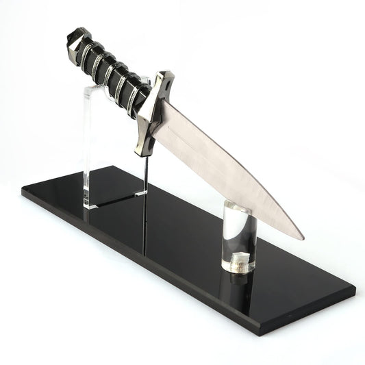 Knife stand knife holder Fixed blade knife collection display stand holder display single knife for home decoration (black)