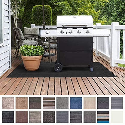 Floordirekt Grill mat floor protection grill carpet, grill mat, grill protection mat for gas grill & charcoal grill for outdoor and garden - Fire resistant 90 x 180 cm Padua
