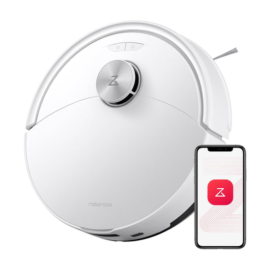Roborock Q10 S5 robot vacuum with mopping function, 10,000 Pa HyperForce suction power, Dual Anti-Tangle System, Auto Lifting Mopping, ideal for pet hair, carpets, hard floors (White)