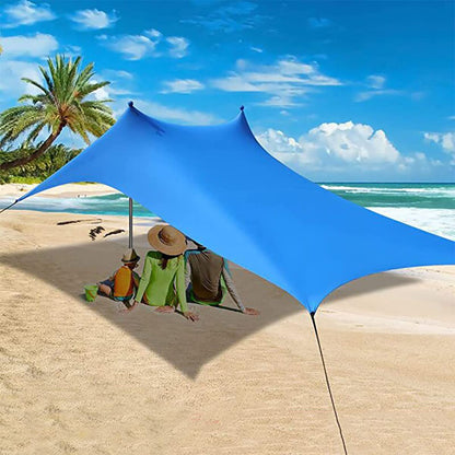 2x2m sun protection Beach Windproof Stable Beach Tent UV Protection 4-8 people sunshade beach with poles beach shelter Quick Up sun tent Sun tent Garden