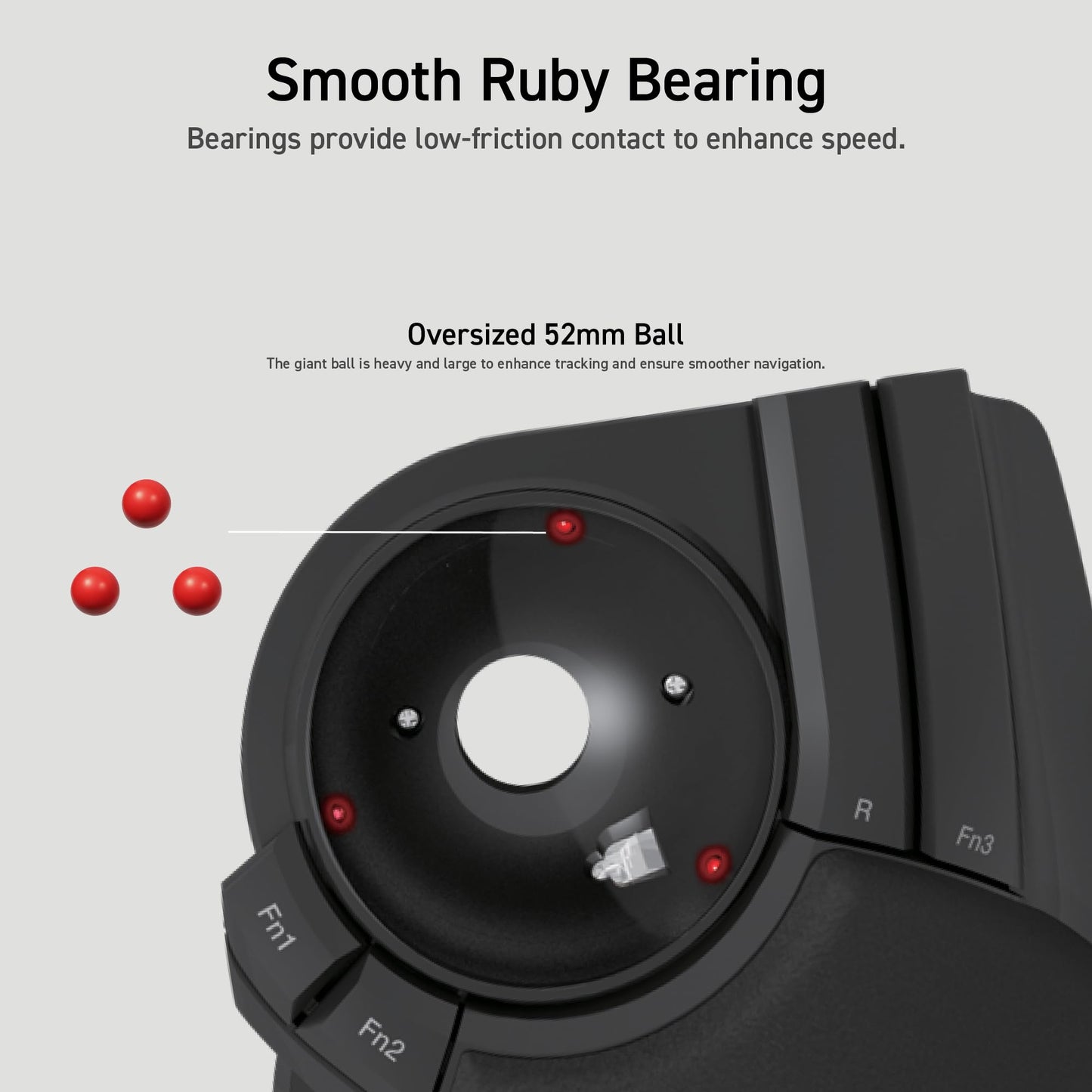 ELECOM 2.4GHz wireless finger-operated large trackball mouse, 8-button function with smooth tracking, precise optical gaming sensor, wrist rest (M-HT1DRBK)