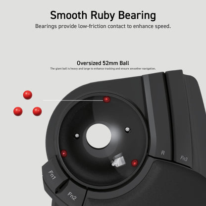 ELECOM 2.4GHz wireless finger-operated large trackball mouse, 8-button function with smooth tracking, precise optical gaming sensor, wrist rest (M-HT1DRBK)