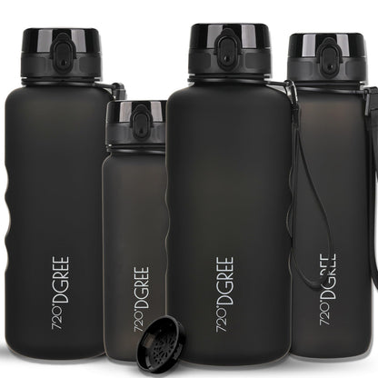 720°DGREE water bottle 2l "uberBottle" with detachable loop + motivation scale, sieve - leak-proof, lightweight, BPA-free - Tritan sports bottle - water bottle for university, job, sports, fitness studio, gym.