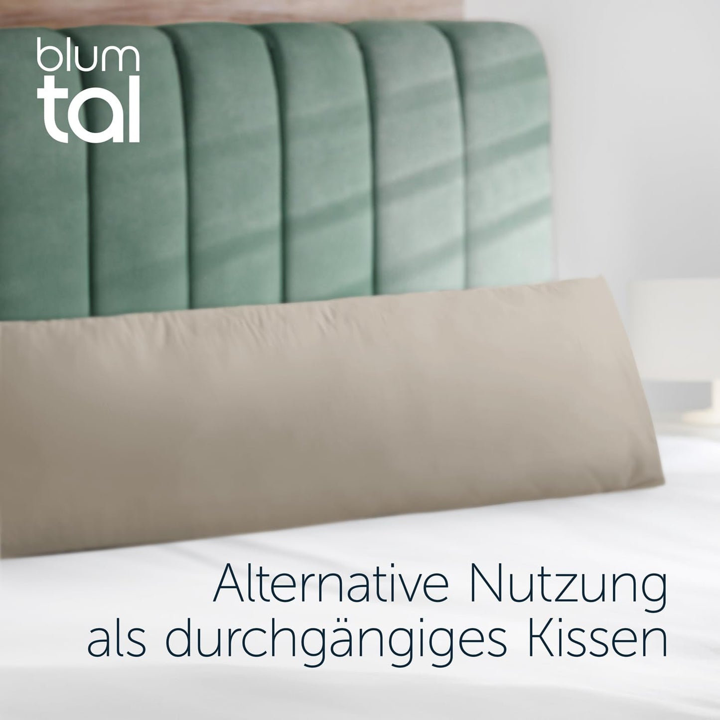 Blumtal side sleeper pillow with cover 40 x 145 cm - Oeko-TEX certified positioning pillow for adults - Long pillow with adjustable filling - Comfort pillow - Side sleeper sleeping pillow