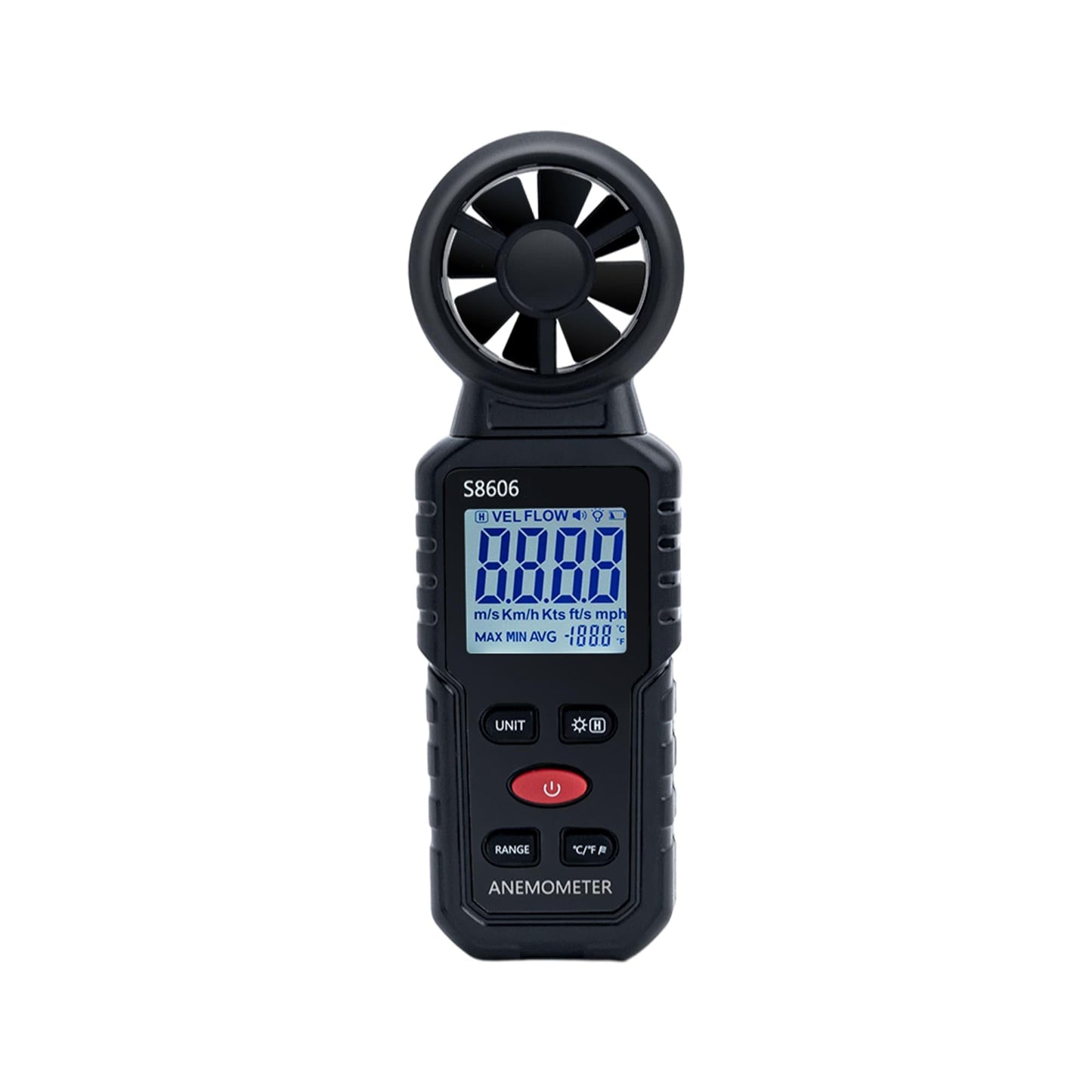Mcbazel 3 in 1 Handheld Digital Anemometer Wind Speed Meter for measuring wind speed, temperature, wind chill for HVAC, drones, sailing, fishing.