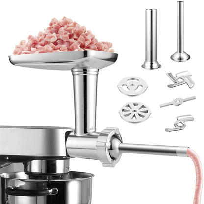 Gdrtwwh Meat Grinder Attachment suitable for all Kenwood Chef and kMix Kitchen Machines, with 2 sausage filling tubes and 4 grinding discs.